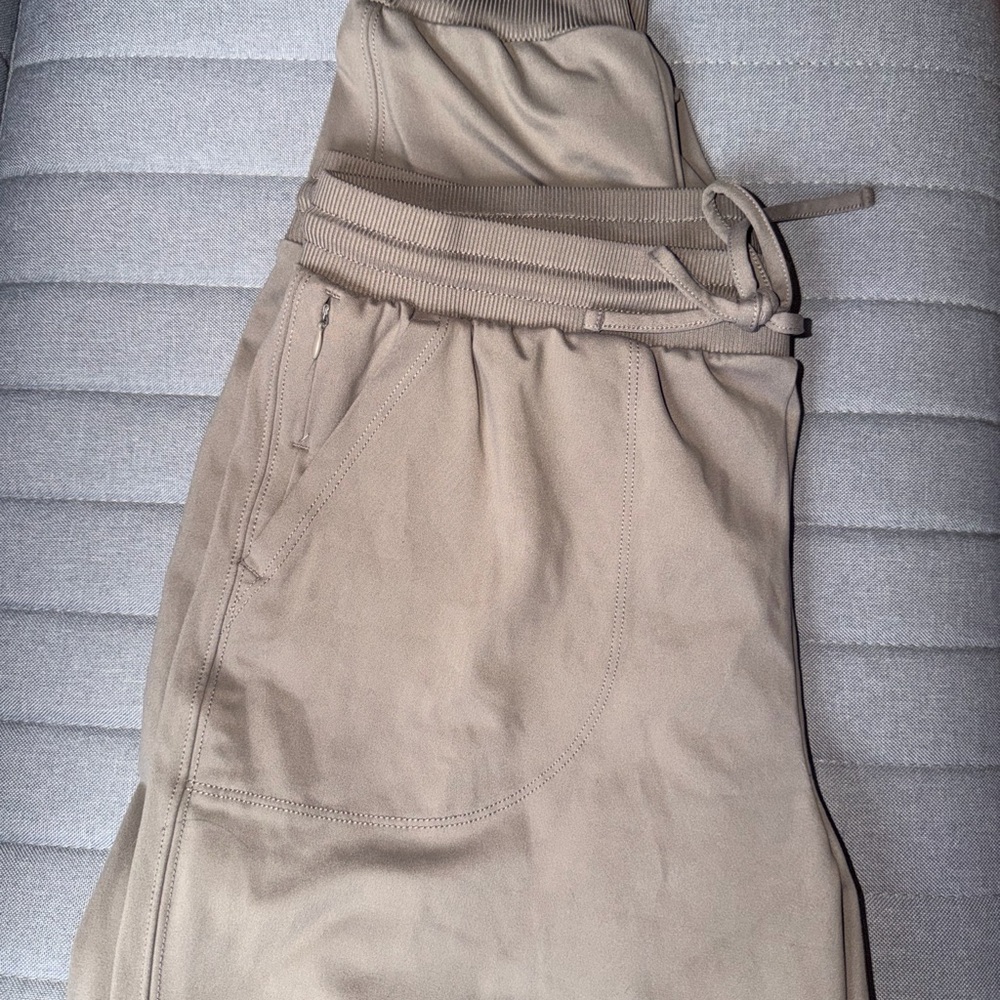 Beige High-Waisted Joggers